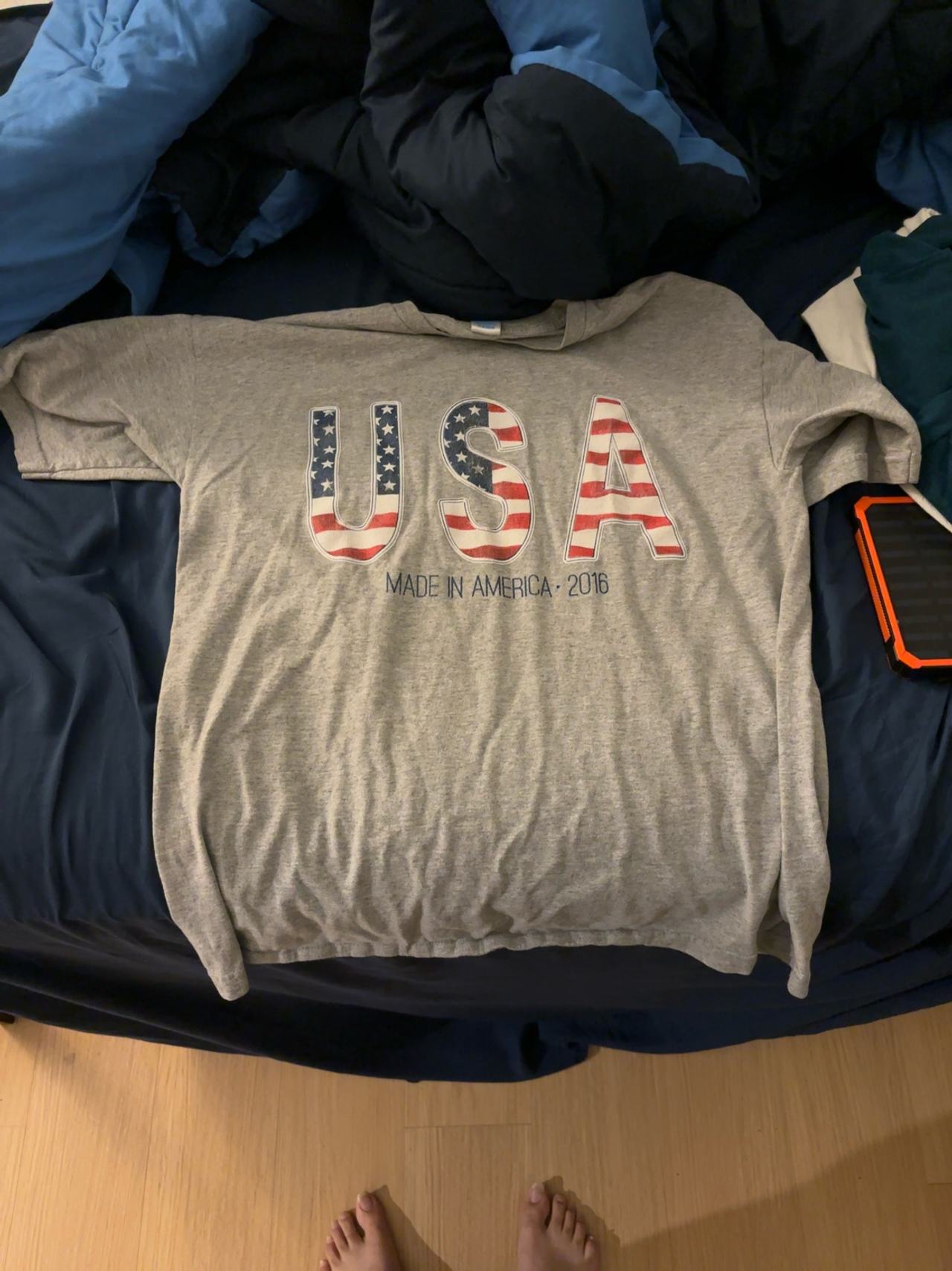 USA Made In America Gray Short Sleeve T-Shirt