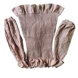 Smocked Off-the-Shoulder Striped Mini Dress - Image 3
