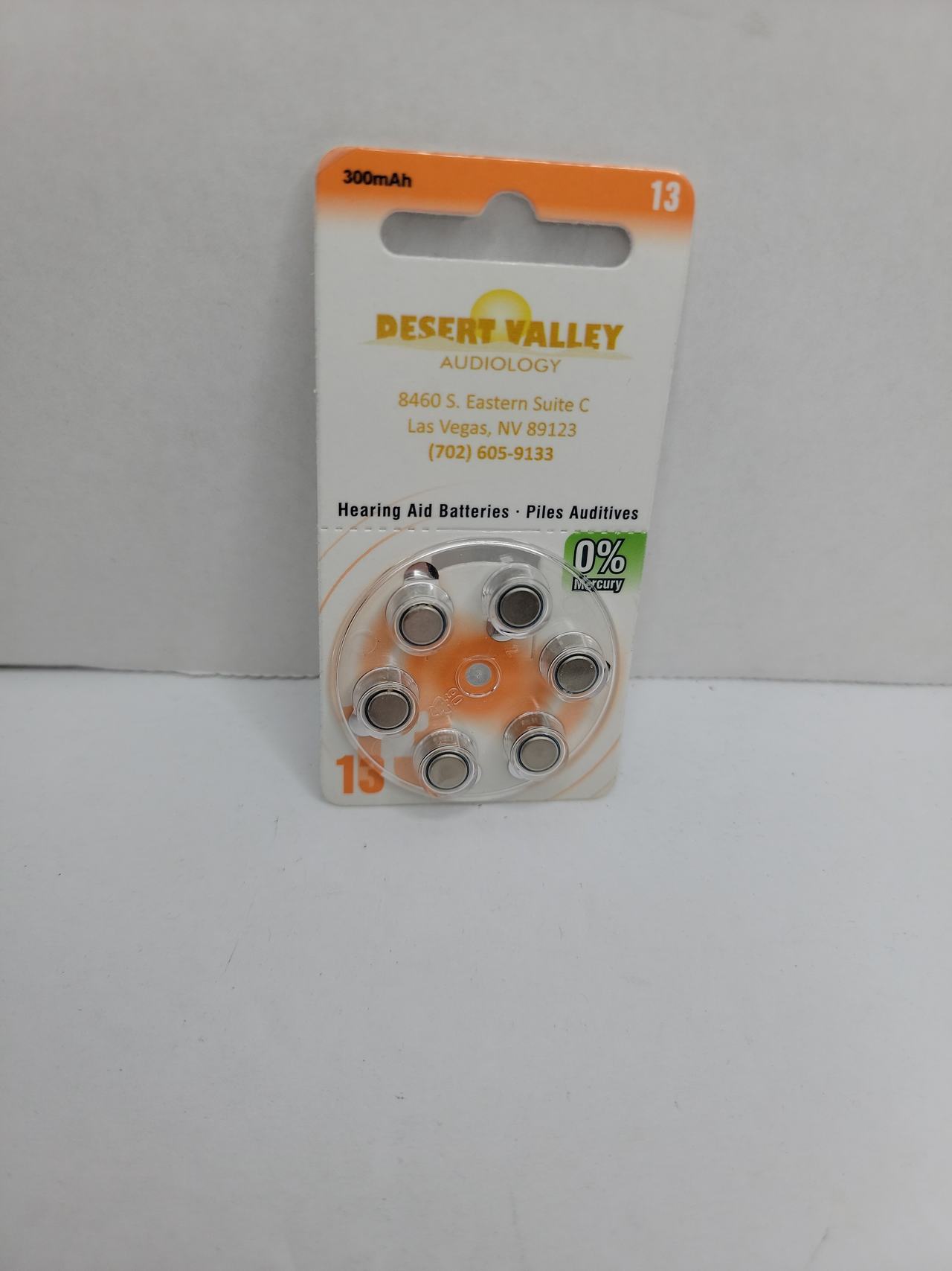 Desert Valley Audiology Size 13 Hearing Aid Batteries