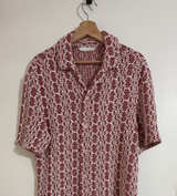 Zara Geometric Pattern Knit Button-Up Shirt - Image 1