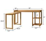 Better Homes & Gardens Ezra Modular L Desk with 2-Cube Storage, Light Honey Finish - Image 4