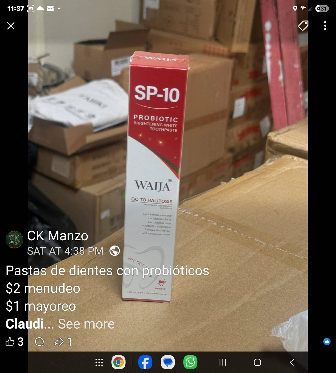 Waija SP-10 Probiotic Brightening White Toothpaste