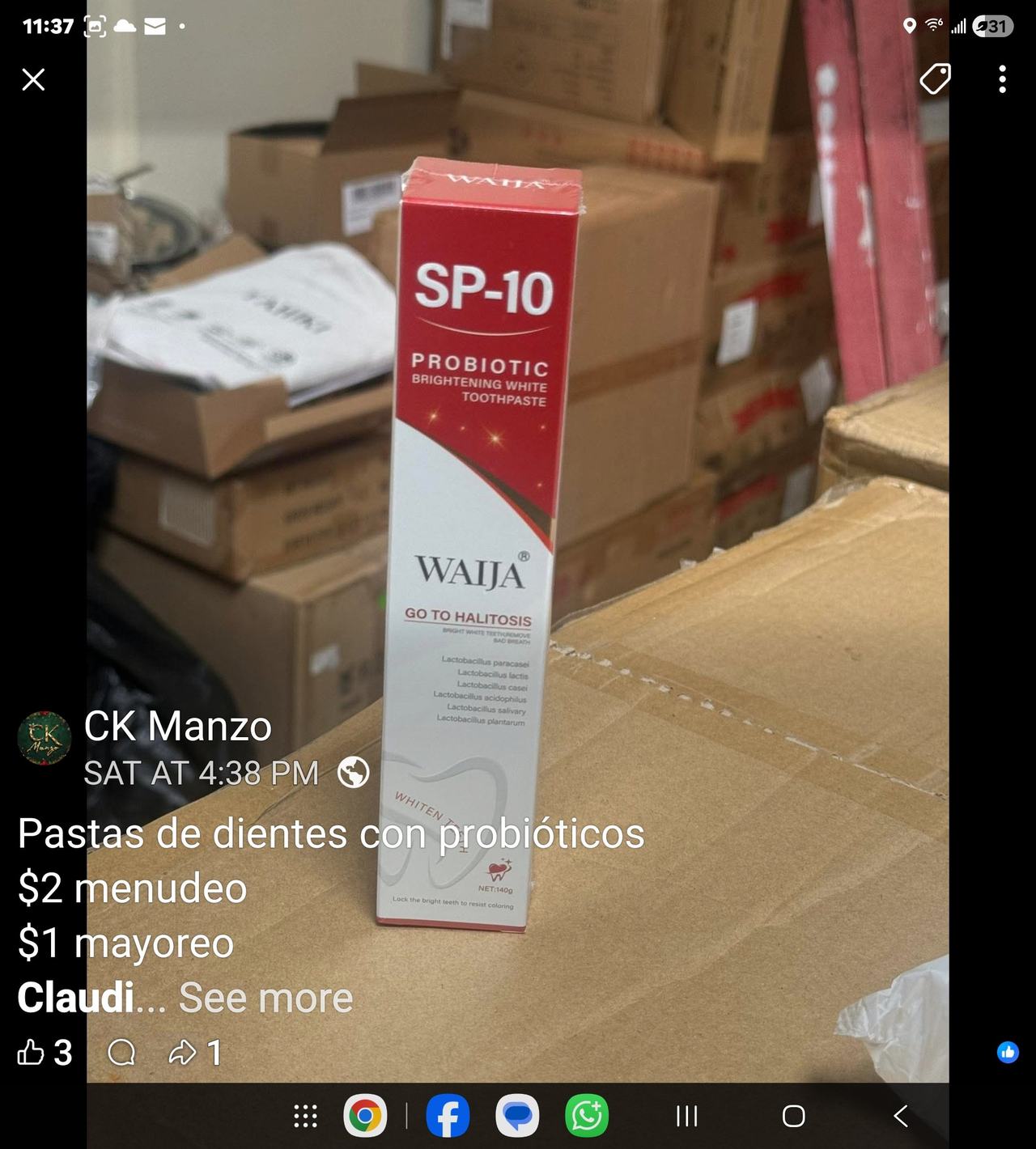 Waija SP-10 Probiotic Brightening White Toothpaste