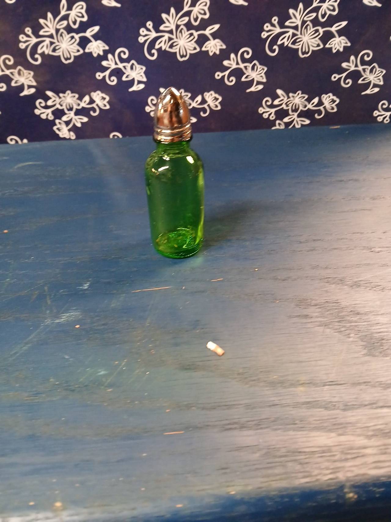 Vintage Green Glass Salt or Pepper Shaker