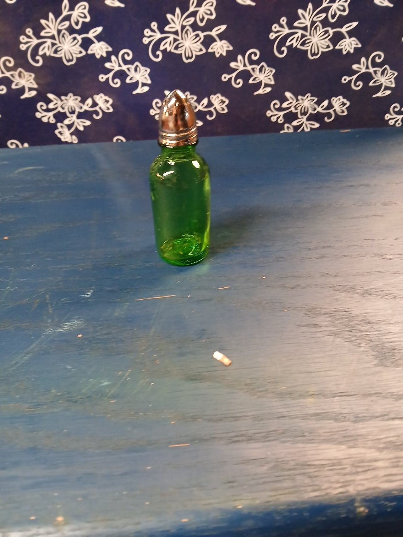 Vintage Green Glass Salt or Pepper Shaker