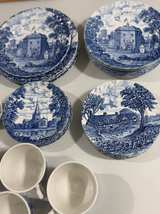 Vintage Royal Ironstone England “Shakespeare’s Country” Blue Transferware 38-Piece Set - Image 7
