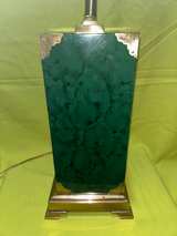 Frederick Cooper Green Faux Marble Brass Table Lamp - Image 2