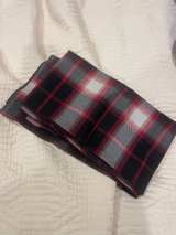 Wool Long Sleeve Plaid A-Line Dress with Matching Scarf - Image 2