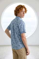 New Eddie Bauer Men's On-The-Go Short-Sleeve Shirt - Fish Print sz Small - Image 1