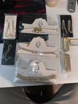 Unicra Rhinestone Jewelry Sets Silver Choker Necklace Earrings Bracelet - Image 4