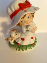 Vintage Lefton Valentine Girl with Dog and Lollipop Porcelain Figurine - Image 4