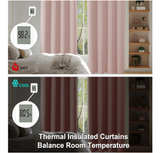 Ava Blush Blackout Curtains for Bedroom 96 Inches Long 2 Panels, 52x95" - Image 3
