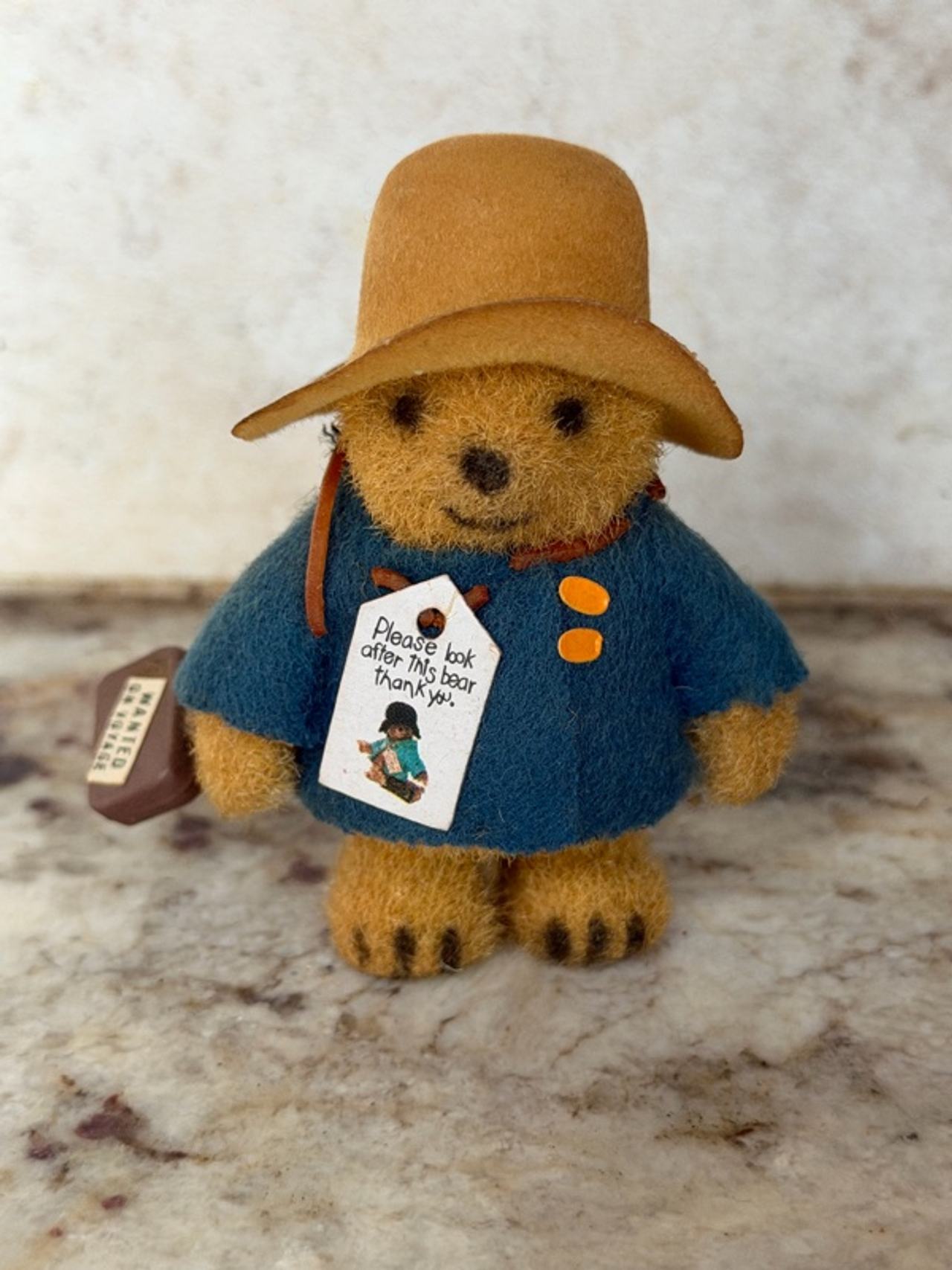 Eden Paddington Bear Mini Figure Blue Coat Yellow Hat