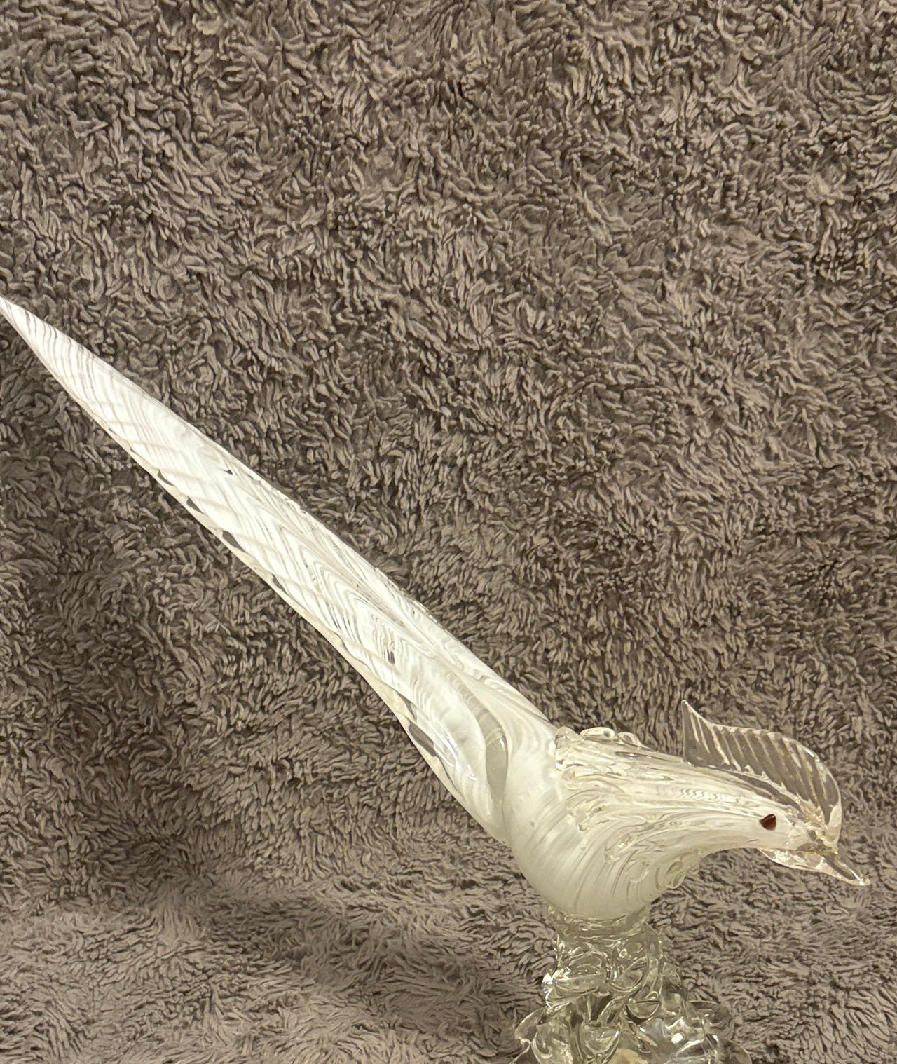 Murano Latticino Art Glass Pheasant Bird