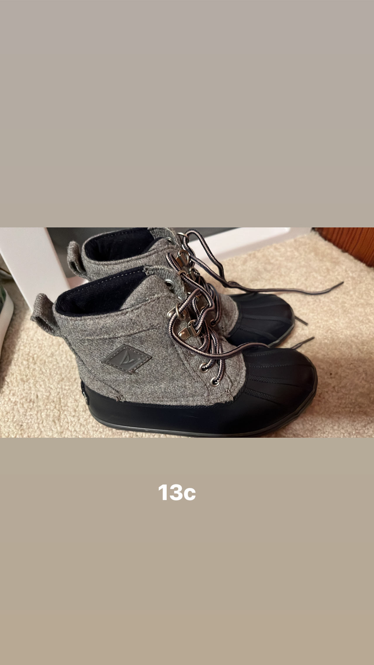 Sperry Kids Saltwater Duck Boot 13c excellent condition