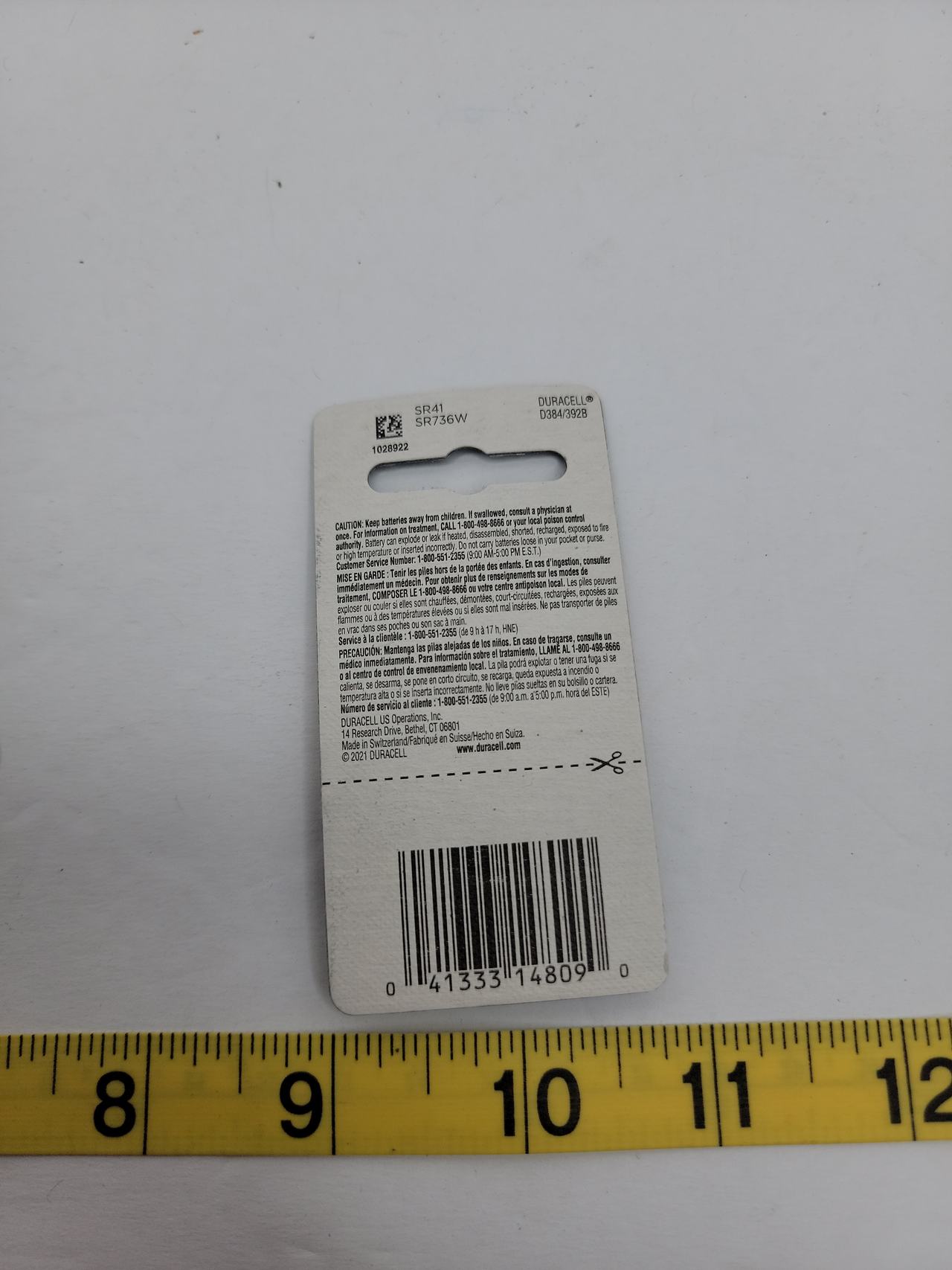 Duracell 384/392 Silver Oxide Battery
