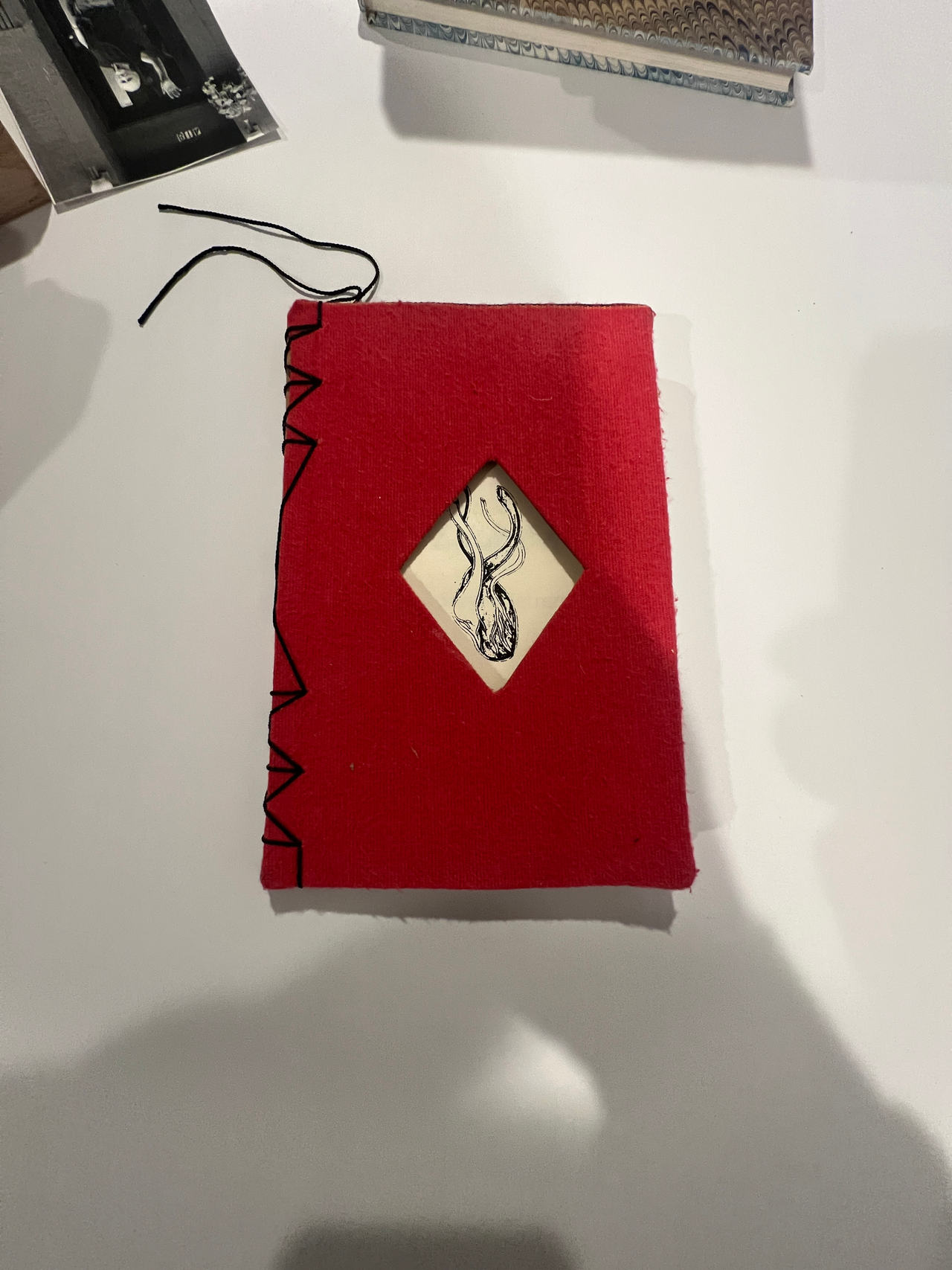 Handmade Red Fabric cover unknown artist or story