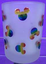 Disney Pride Rainbow Mickey Frosted Glass - Image 1