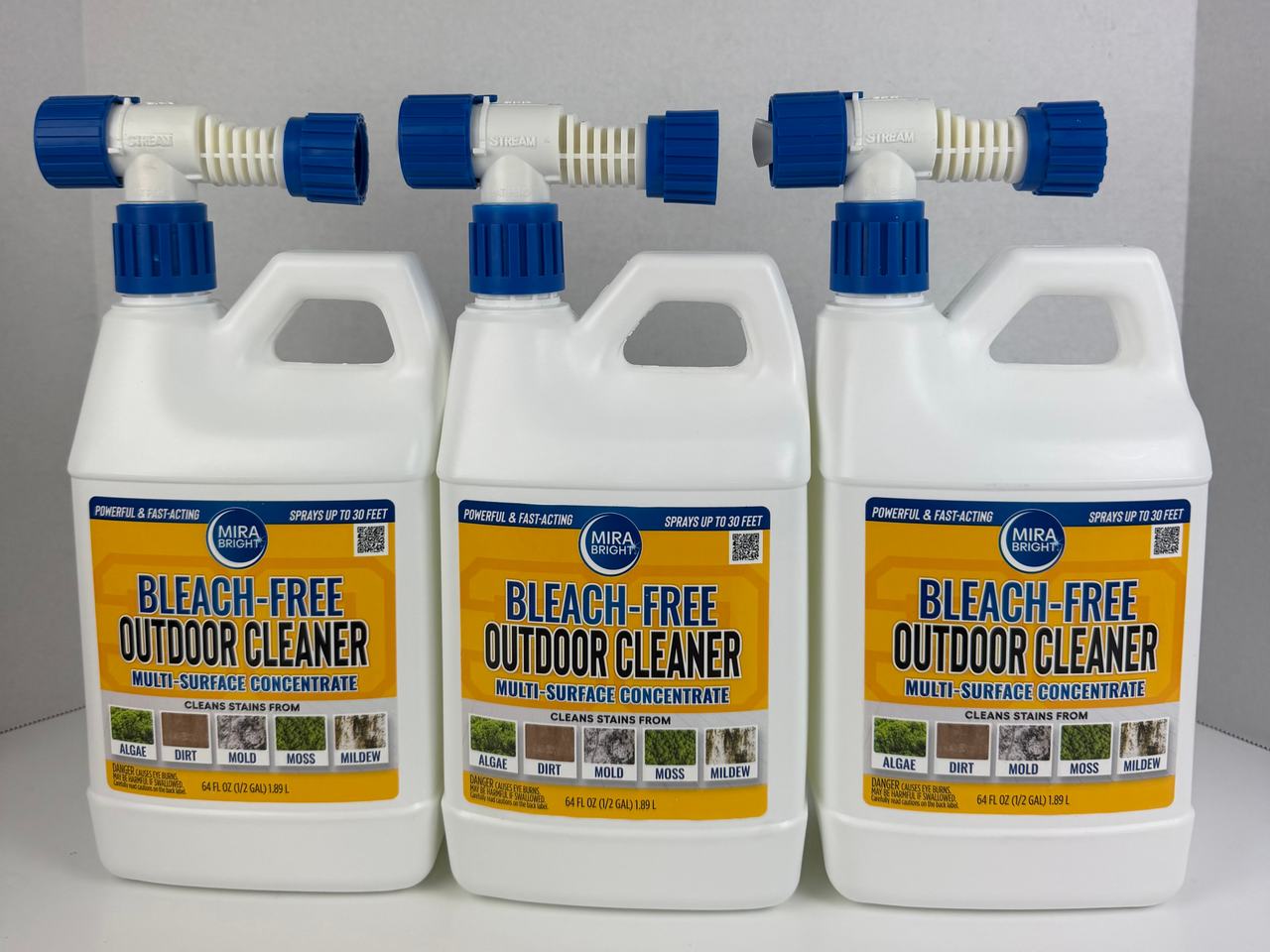 3 Pack Mira Bright Outdoor Cleaner 64 FL OZ Hose Spray