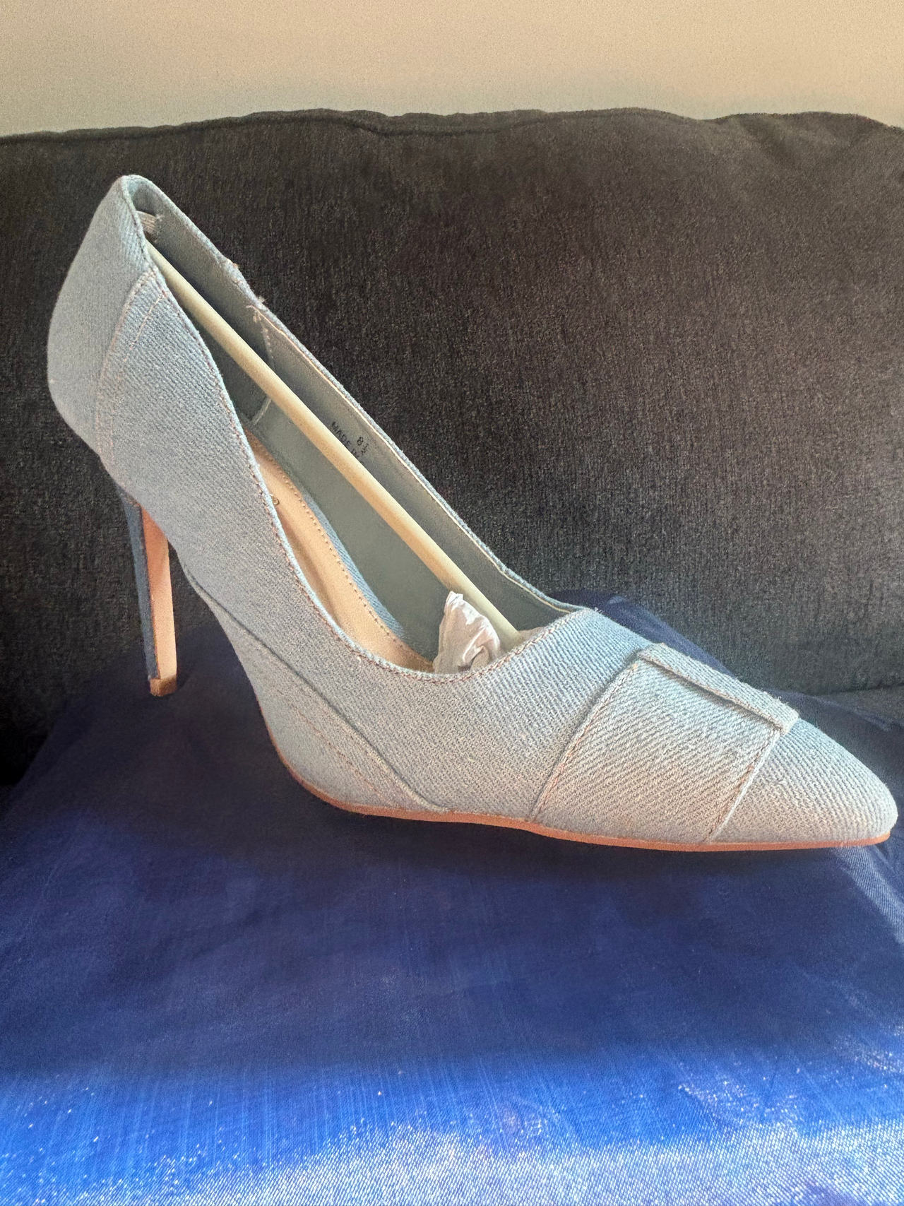 Denim Pointed Toe Pump