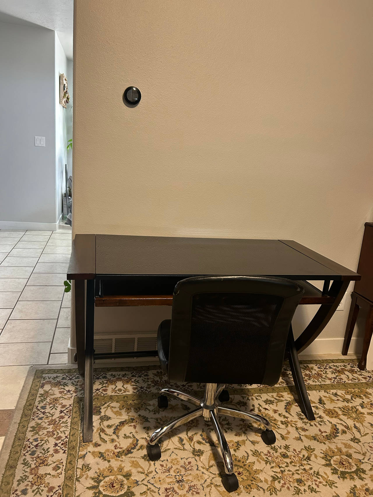 Black Glass Top Office Desk