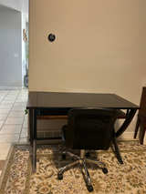 Black Glass Top Office Desk - Image 1