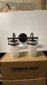 Sunset Lighting Qairo 2-Light Matte Black Vanity Light - Image 2