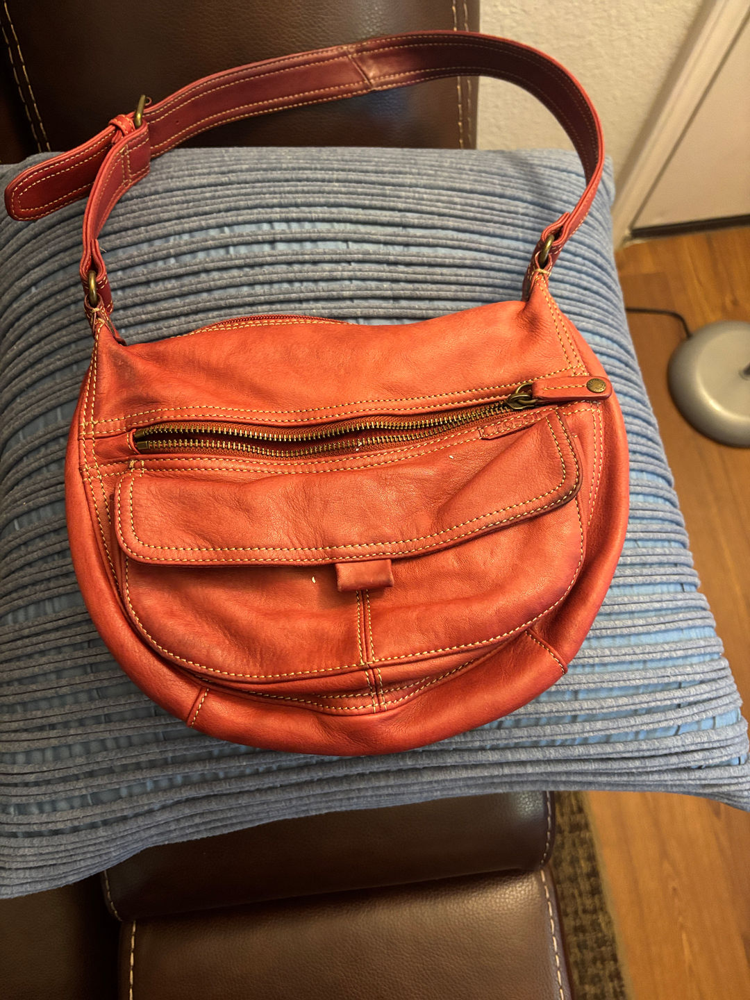 The Fossil Red orange bag