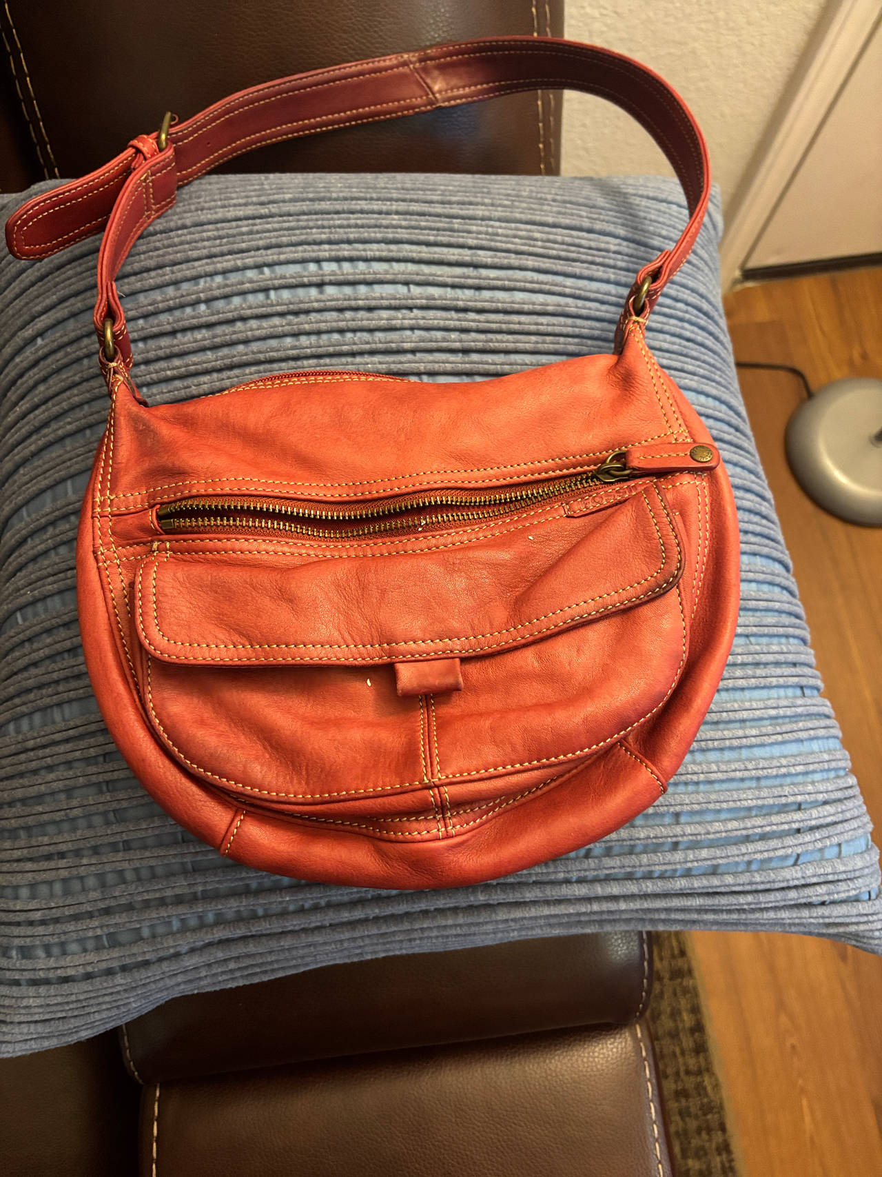The Fossil Red orange bag