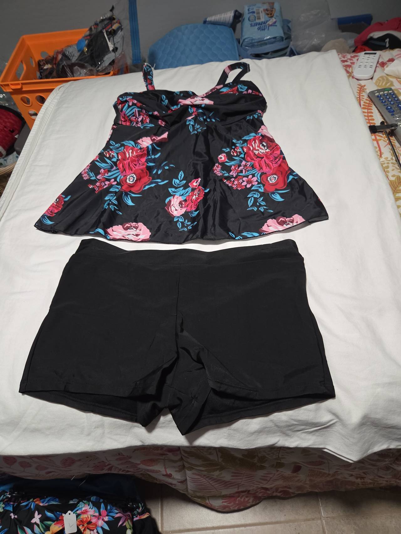 Women's Floral Tankini Swimsuit Set with Shorts