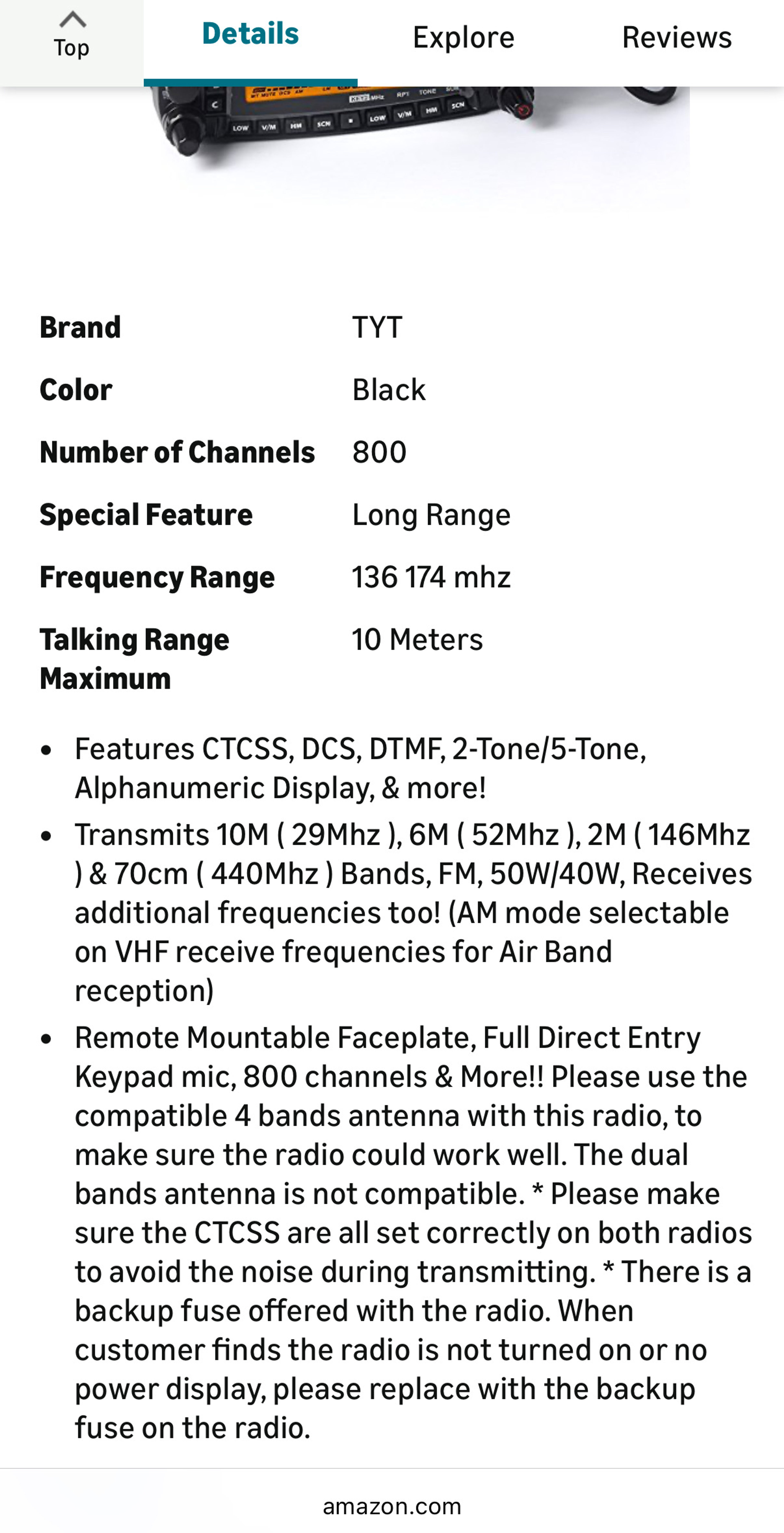 TYT TH-9800 Quad Band Mobile Transceiver - Image 7