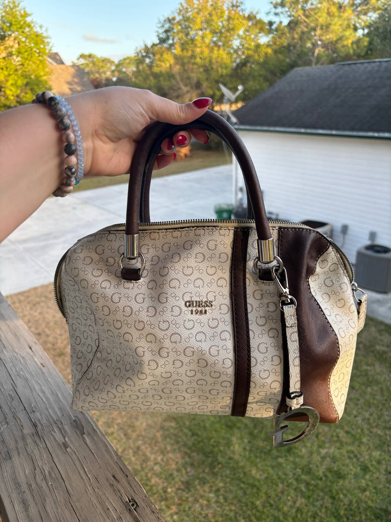 Guess Logo Satchel Bag