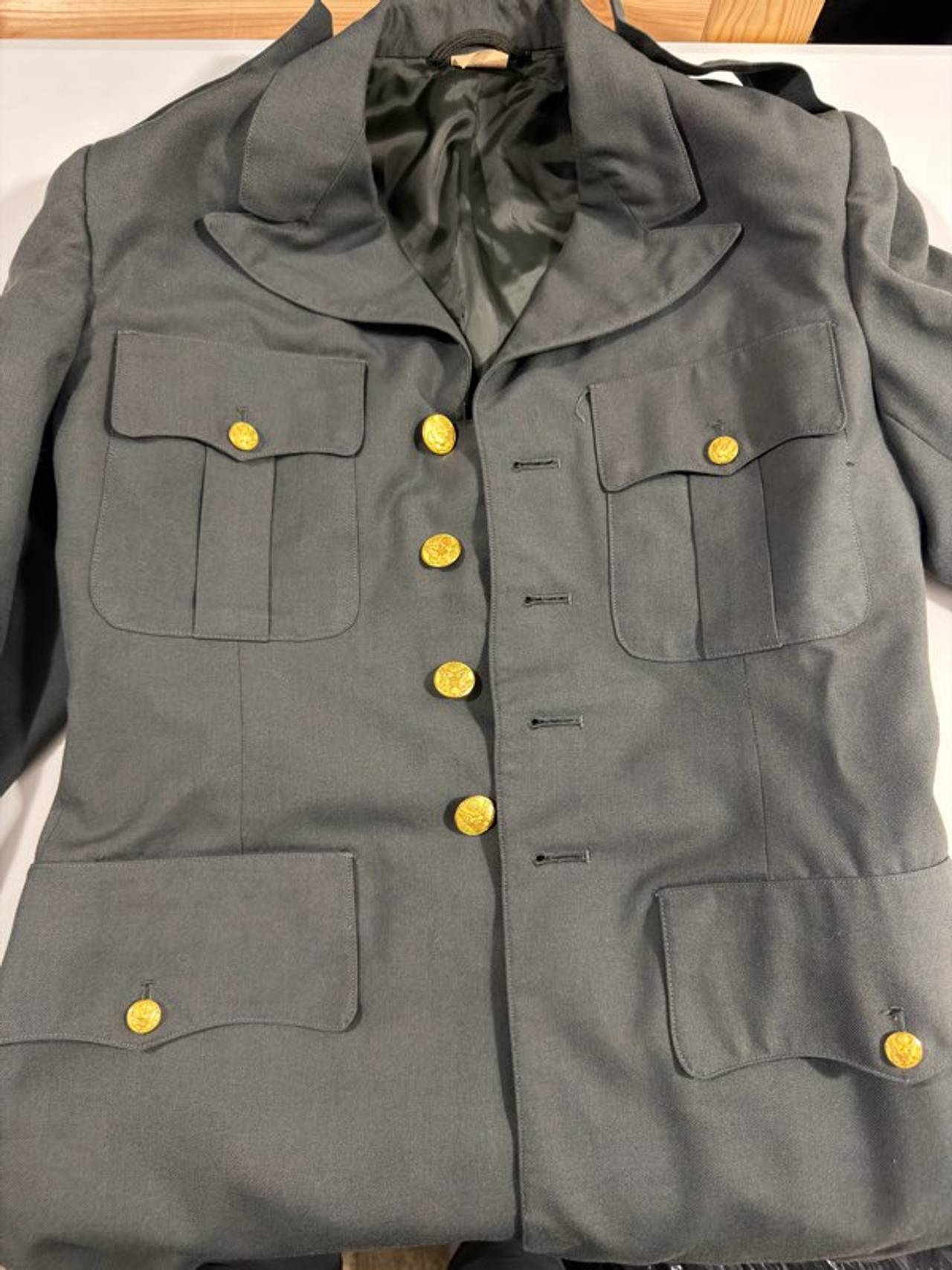 Vintage 1970s U.S. Army Class A Dress Uniform Set Jacket 38L Pants 30S Army Gree