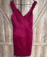 Max and Cleo Magenta Satin Pleated Dress Size 6 - Image 1
