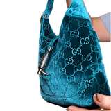 Gucci Jackie 1961 Small Velvet Shoulder Bag – Teal - Image 8