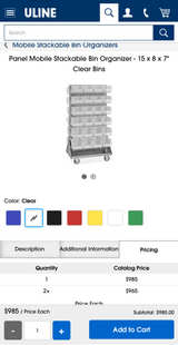 Uline Double-Sided Mobile Bin Rack - 36 x 24 x 60" - Image 4