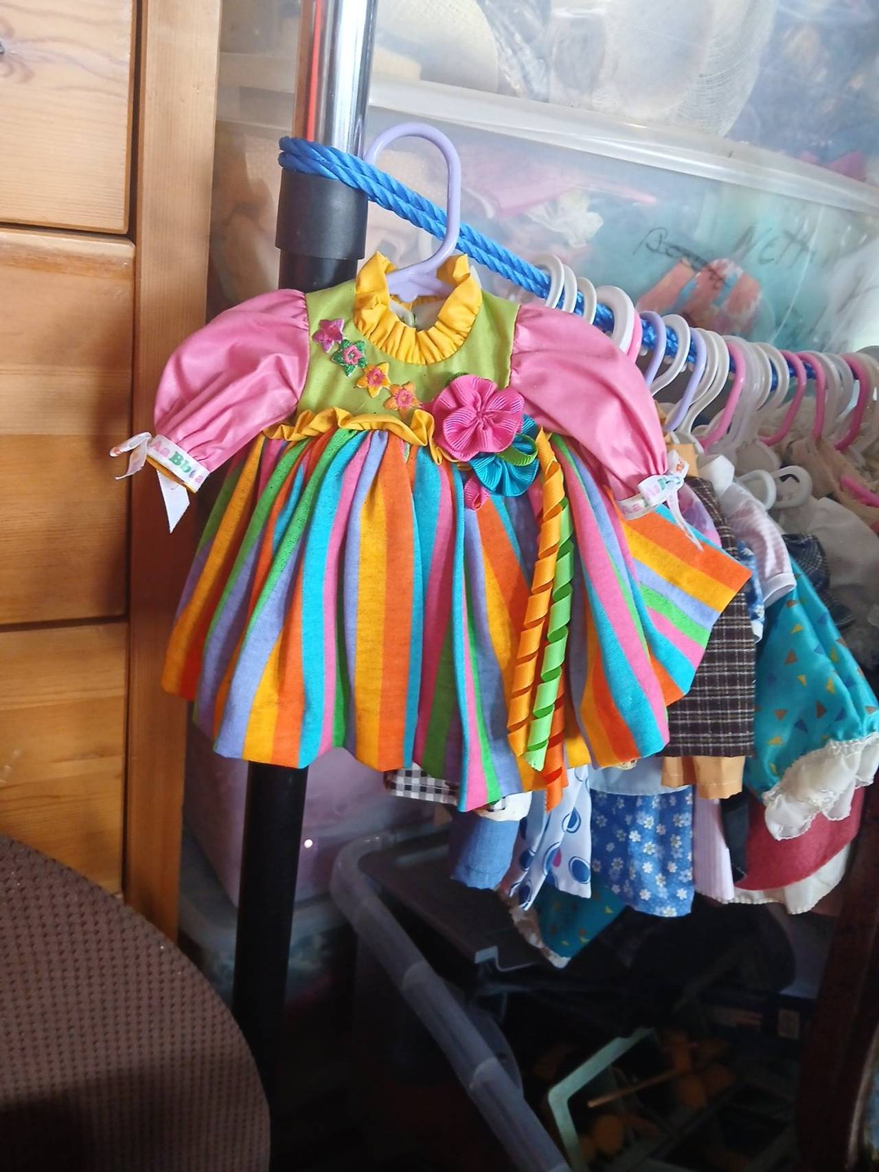 Baby Born Doll Rainbow Striped Dress