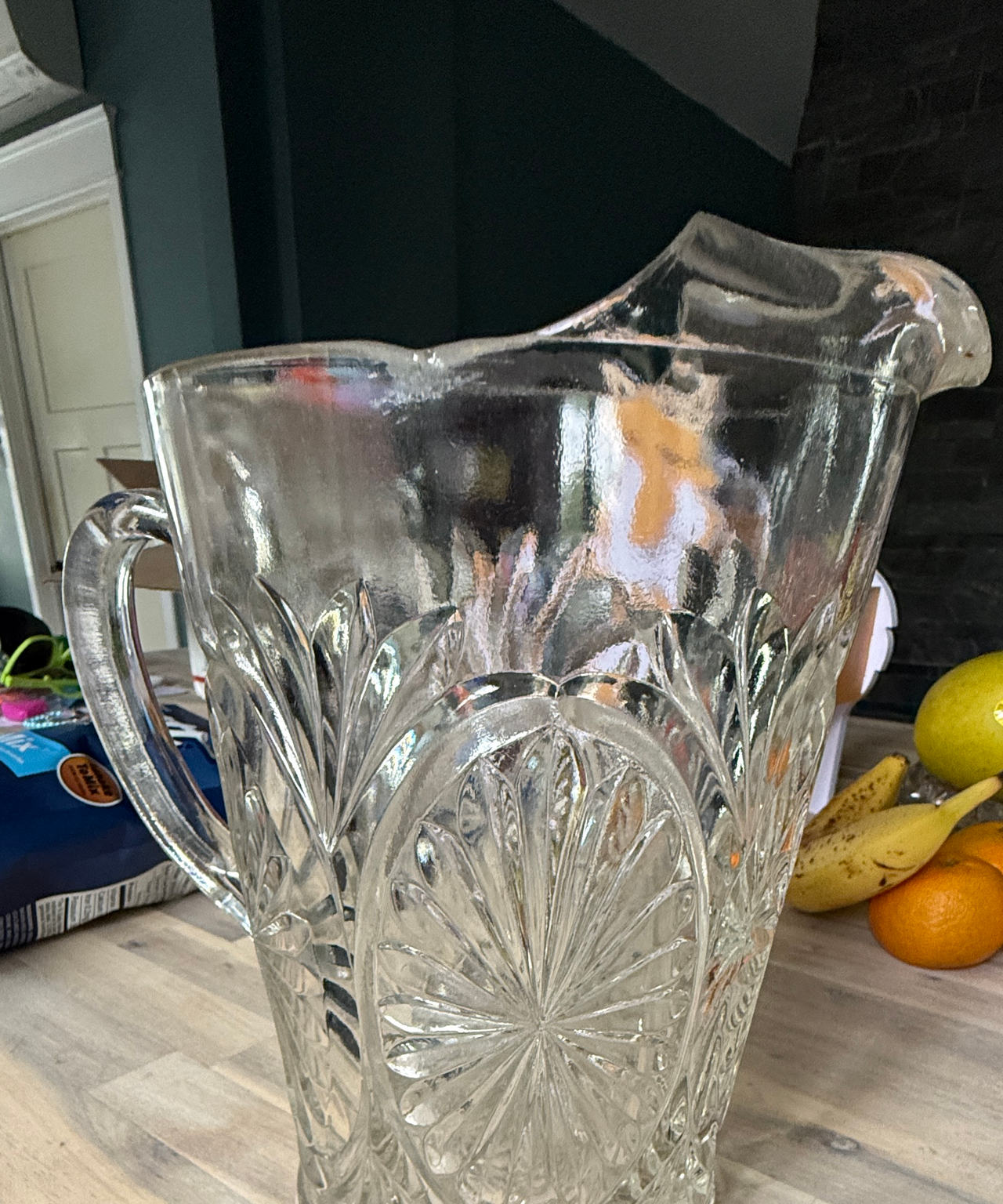Vintage Pressed Glass Water Pitcher