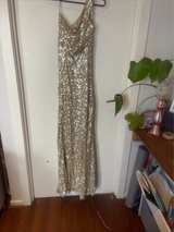 Gold Sequin Eileen Kirby Sydney Designer Prom Formal Dress sz 6au - Image 1