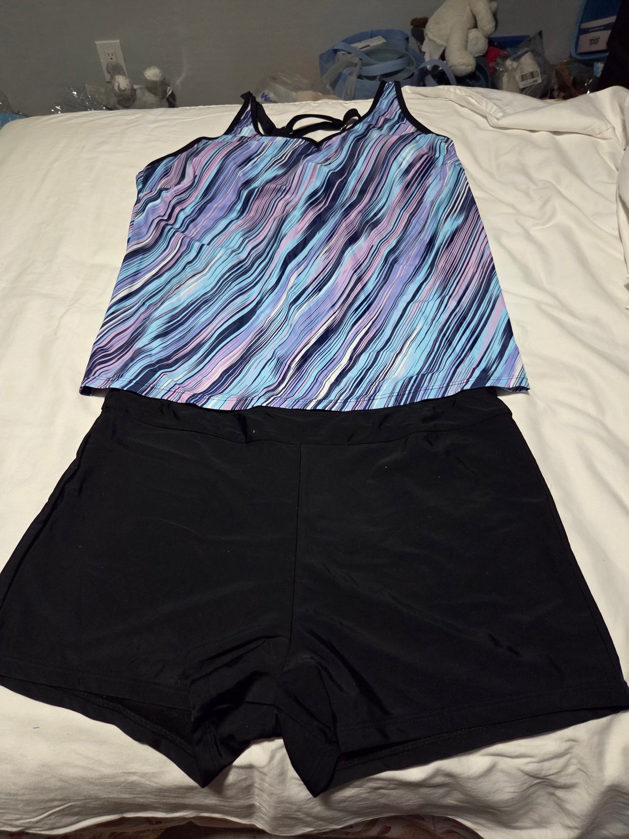 Women's Two-Piece Tankini Swimsuit with Shorts