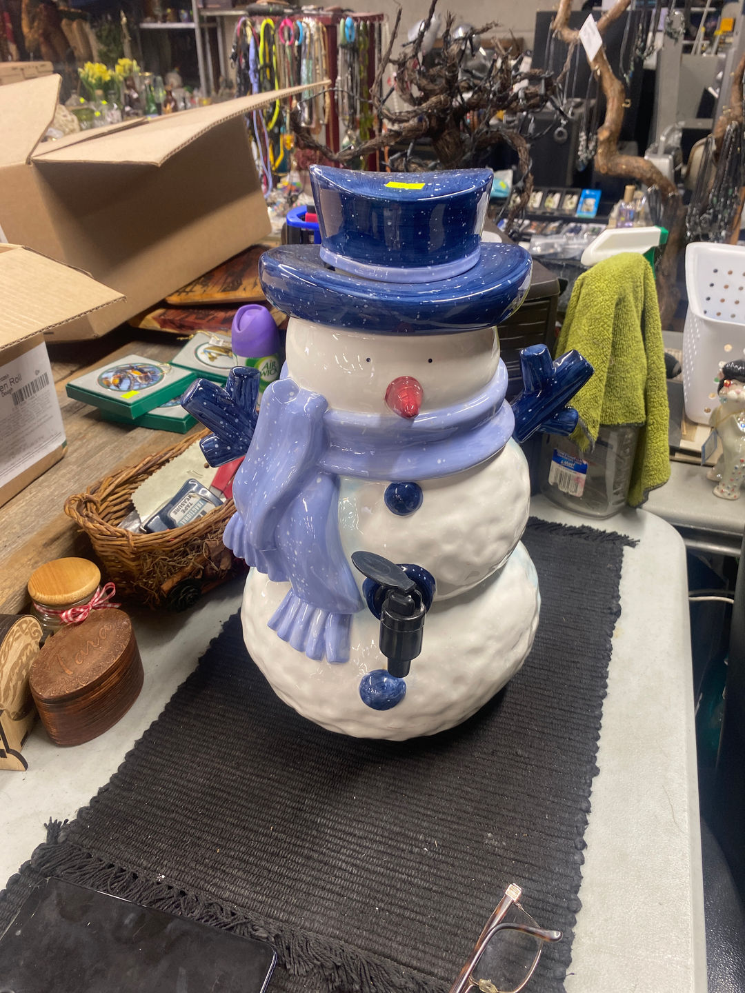 Ceramic Snowman Beverage Dispenser