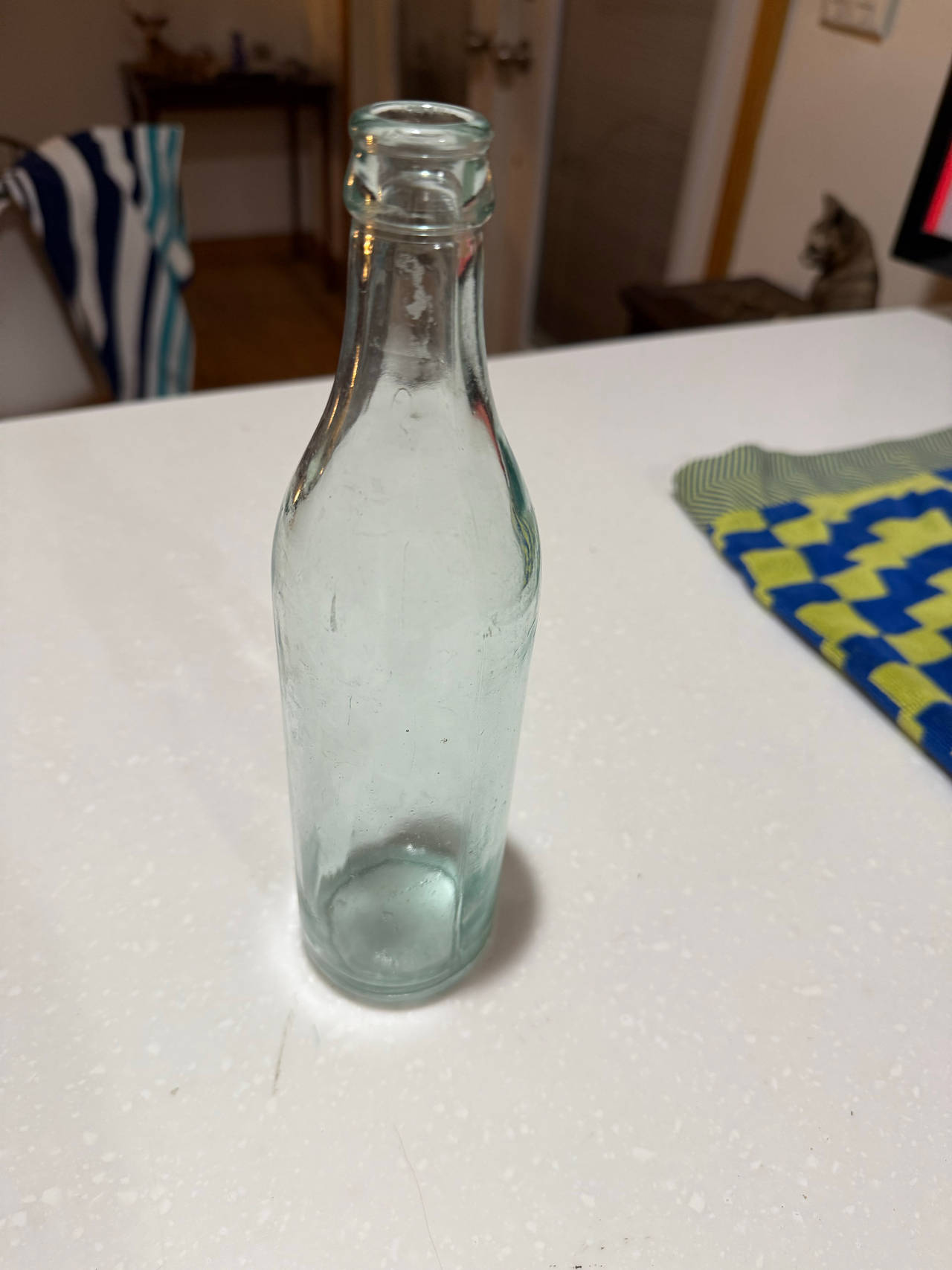 Vintage Aqua Glass Bottle