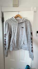 Victoria's Secret Pink Full Zip Hoodie Gray Large Sequin Vintage  - Image 1