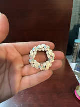Vintage Enamel Floral Wreath Brooch Pin - Image 1