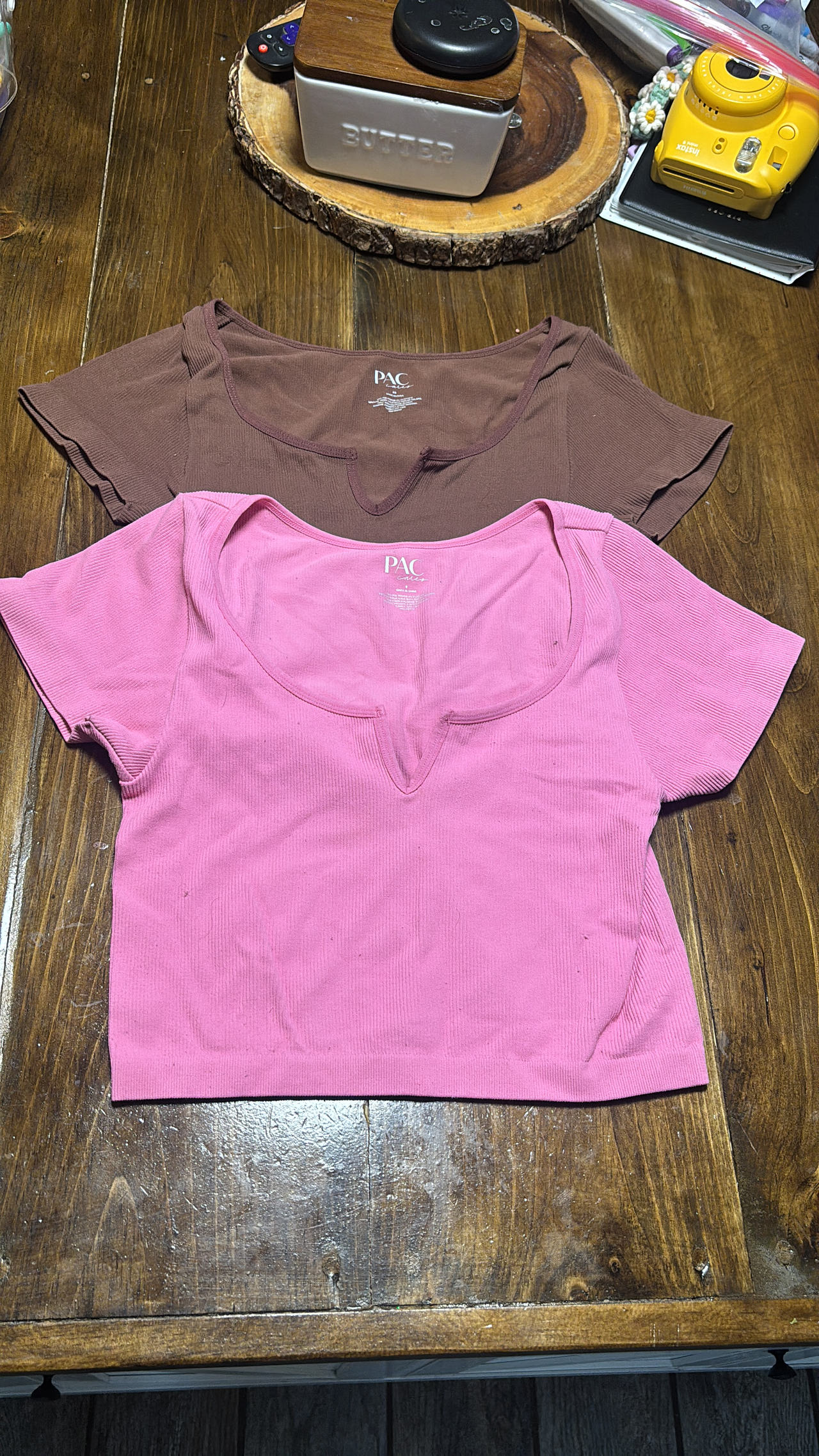 PacSun PacCares Ribbed Seamless Notched V-Neck Crop Tops