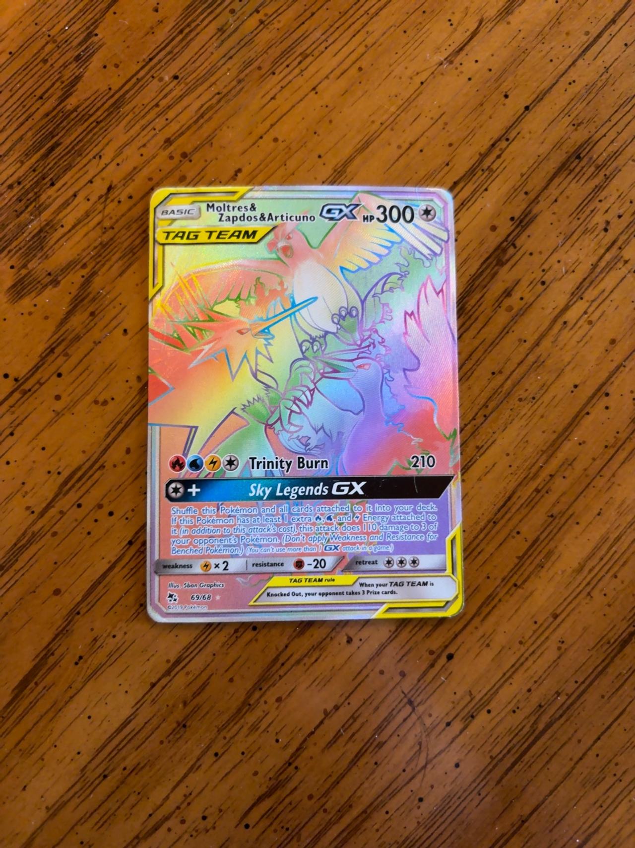 Pokemon Moltres & Zapdos & Articuno GX Secret Rare