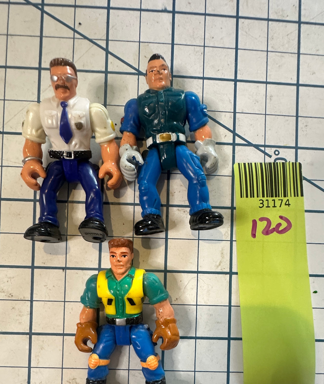 Fisher-Price Imaginext Rescue Heroes vtg action Figures bundle 3 pcs