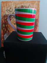 Starbucks 2014 Holiday Red and Green Striped Ceramic Mug - Image 4
