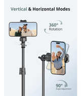 SENSYNE 62" Phone Tripod & Selfie Stick, Extendable Cell Phone Tripod Stand - Image 3