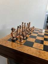 Golf Themed Metal Chess Set with Wooden Board - Image 5